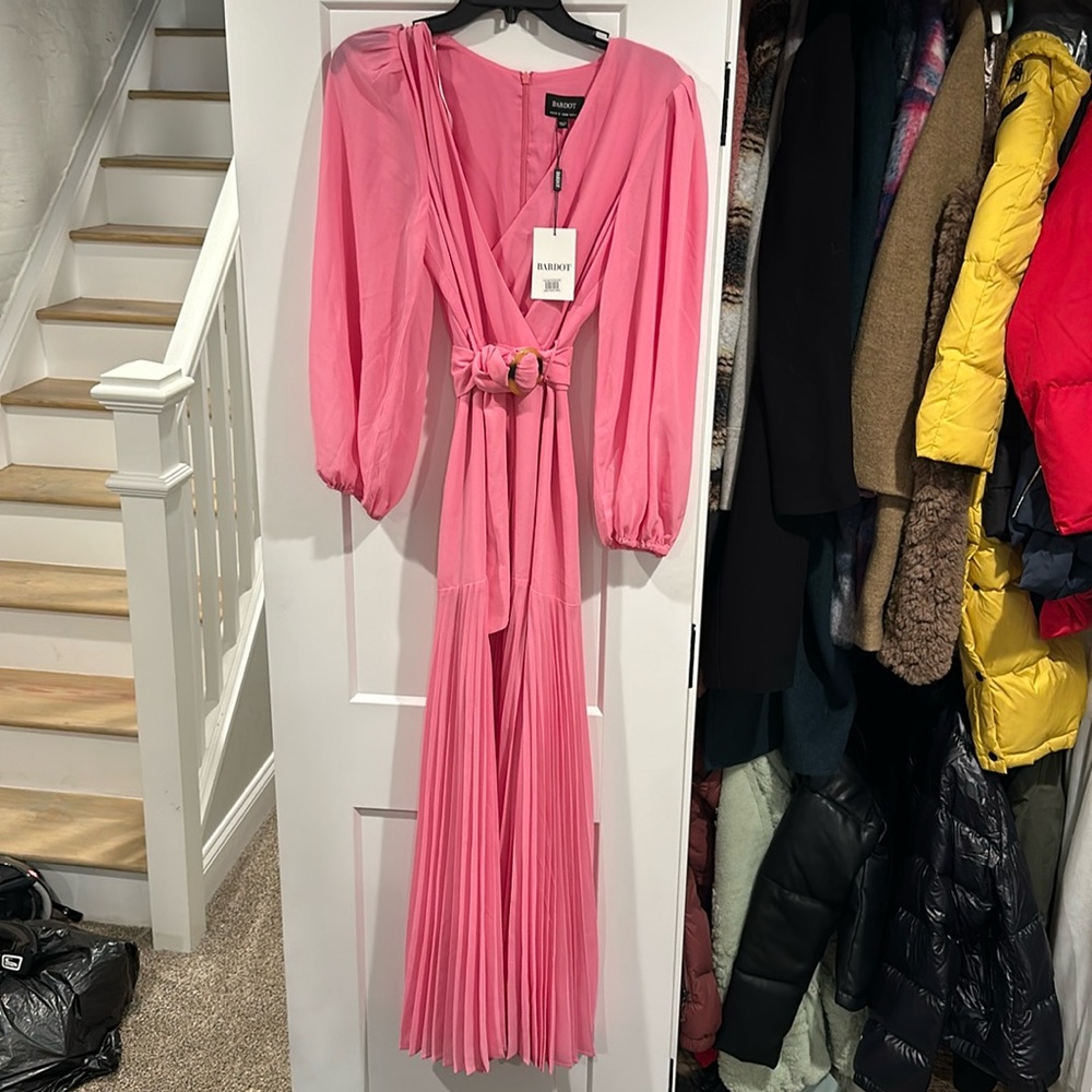 Long chiffon dress.